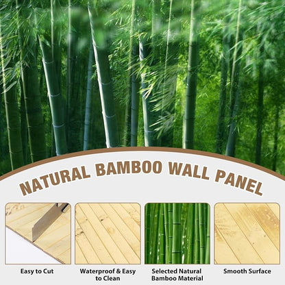 Natural Bamboo Wall Panel for Interior Wall Decor, Pole Wrap Wainscoting - Image 3