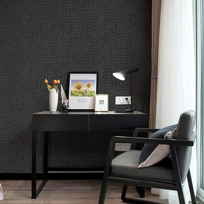 Zeeko Black Peel and Stick Wallpaper 23.6" x 400" Removable Crocodile Wallpaper by Zeeko