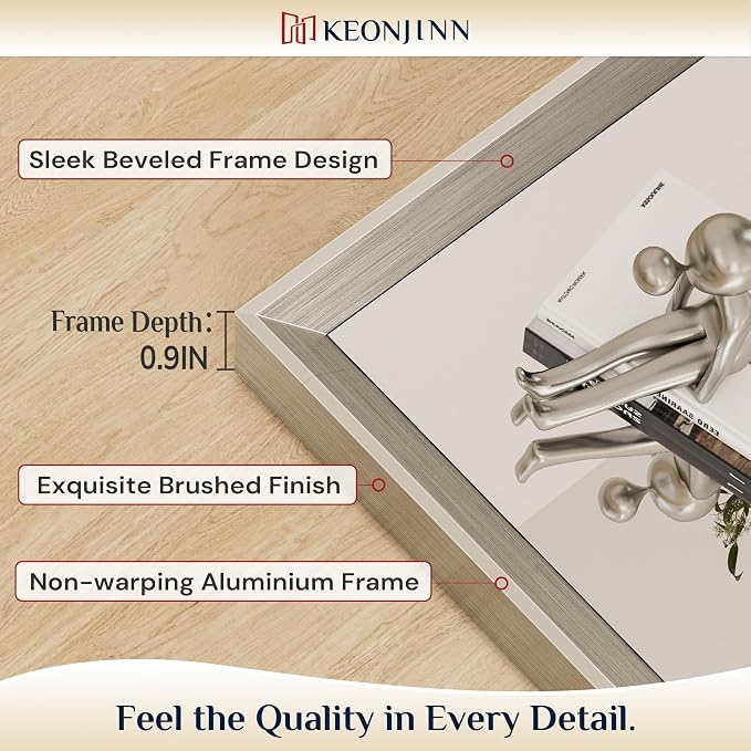 Keonjinn 36 x 36 Inch Brushed Nickel Bathroom Mirrors - Image 2