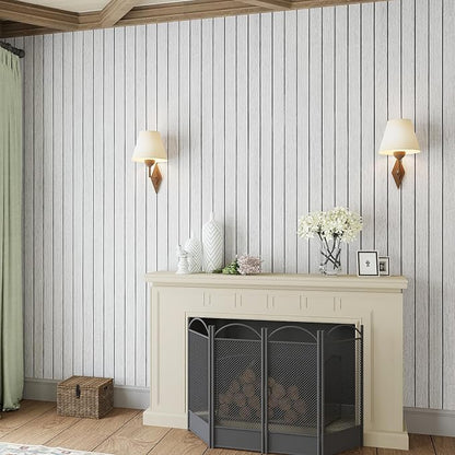 VEELIKE Whitewashed Wood Slat Wall Panels Peel and Stick Wood Wall Panel - Image 7