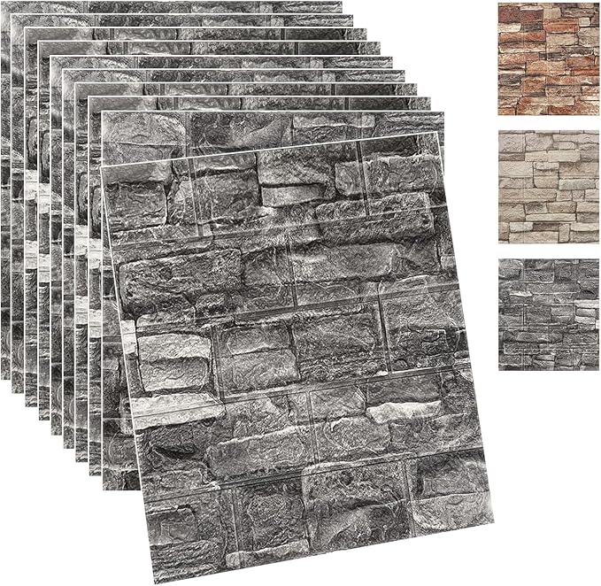 Yutianli 10PSC 3D Wall Panels Peel and Stick Faux Brick Wall Panels by Yutianli