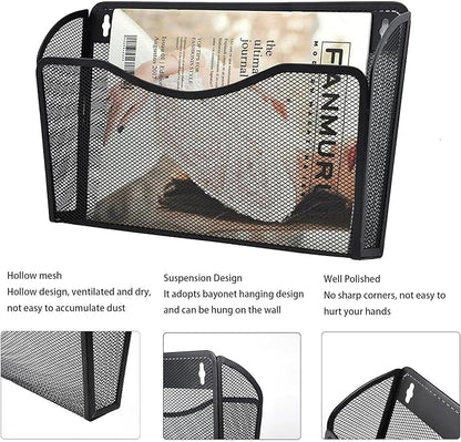 Gawerk 3 Pack Wall File Organizer, Mesh Wall File Pocket Mail Organizer Hanging - Image 3