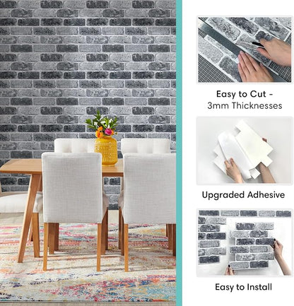 Commomy 3D Peel and Stick Brick Tiles - Image 6