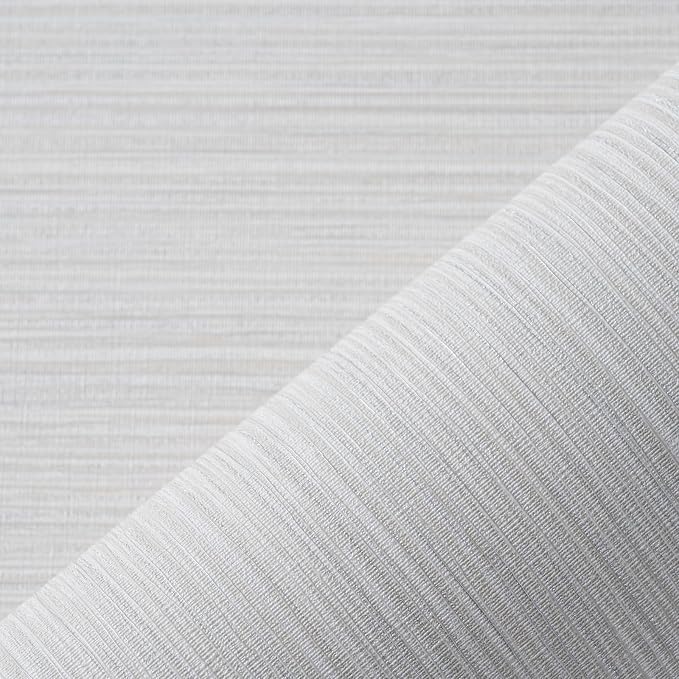 Grasscloth Textured Wallpaper Beige Gray Linen Thick 24" X 394" Fabric Contact by osayhome