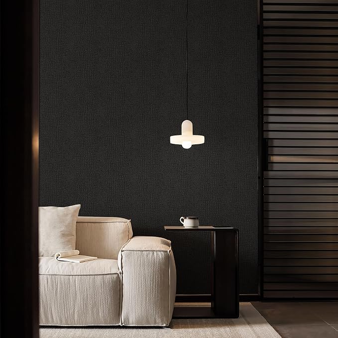Fititem Black Peel and Stick Wallpaper 236inL 17.3inW Black Contact Paper - Image 8