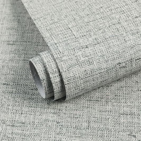15.75"x787.4" Gray Grasscloth Wallpaper Peel and Stick Removable Textured Wall by MANONIRIA