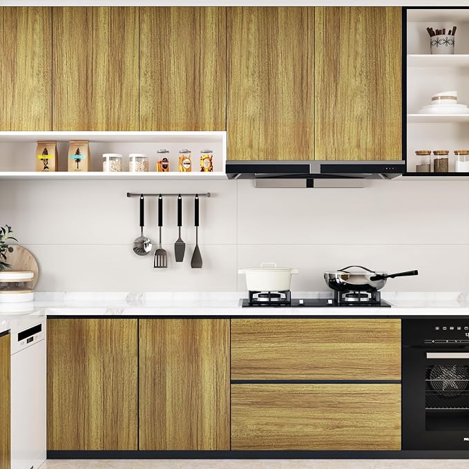 WESTICK Brown Wood Peel and Stick Wallpaper Light Wood Grain Contact Paper - Image 5
