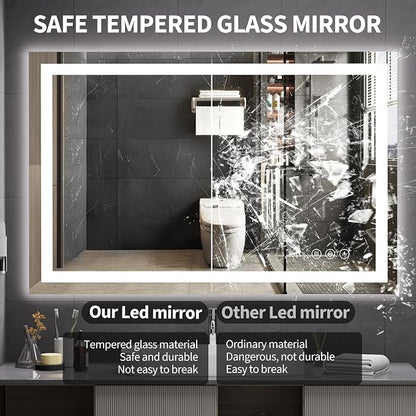 Koonmi 55"x36" LED Mirror for Bathroom, 90CRI Anti-Fog Vanity Mirror - Image 4