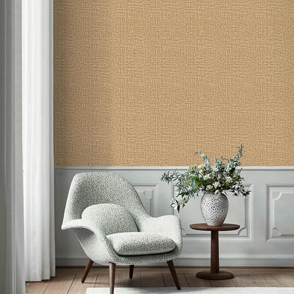 TANONE Dark Coffee Linen Wallpaper Self-Adhesive- Grasscloth Contact Paper Peel - Image 3