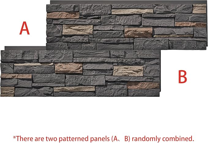 Faux Stone Wall Panels 2-Pack PU Stone Veneer Siding, Mortarless 46.25x12.88 - Image 3