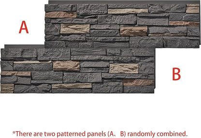 Faux Stone Wall Panels 2-Pack PU Stone Veneer Siding, Mortarless 46.25x12.88 - Image 3