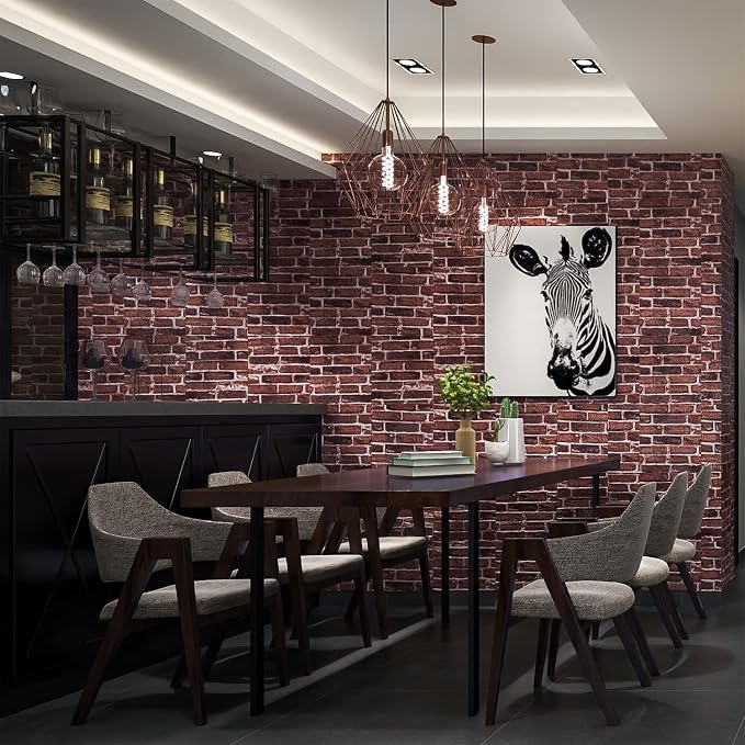 10PCS 3D Wall Panels Peel and Stick 3D Brick Wallpaper Peel and Stick Faux - Image 4