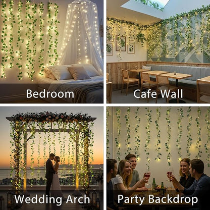 suddus 200 LED Vine with Light Plug in, 6.5ft x 6.5ft Pothos Fairy Curtain - Image 6