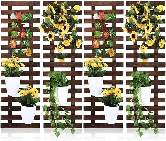 Weysat 4 Pcs Wall Planter Wooden Orchid Hanging Planter by Weysat