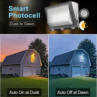 Lightdot 4Pack 150W LED Wall Pack Lights, 100-277v Dusk to Dawn - Image 4