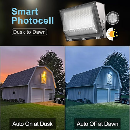 Lightdot 8Pack 100W LED Wall Pack Lights, 100-277v Dusk to Dawn - Image 3