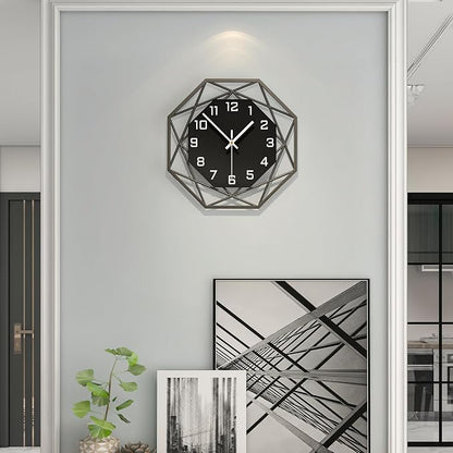 Modern Wall Clocks for Living Room Decor 12in Black Wall Clock Silent by CreativeWallClock