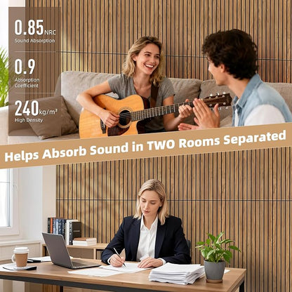 TO-TH Wood-Look Sound Panels, 4 Pack 47.2” x 23.6” Soundproof Wall Panels - Image 4