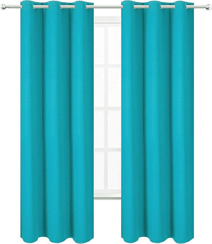 LEMOMO Teal Blackout Curtains/42 x 84 Inch/Set of 2 Panels Thermal Room - Image 2