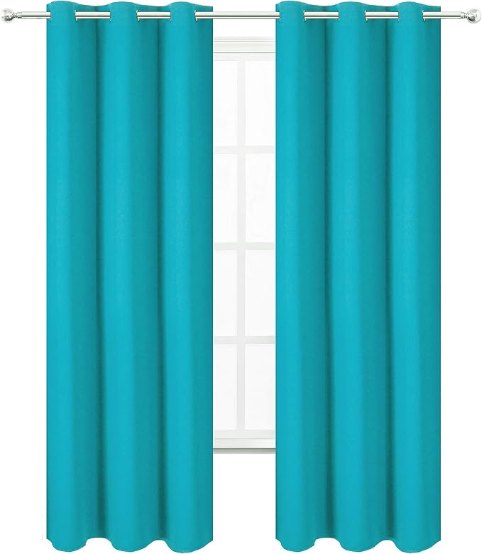 LEMOMO Teal Thermal Blackout Curtains/38 x 84 Inch/Set of 2 Panels Room - Image 2