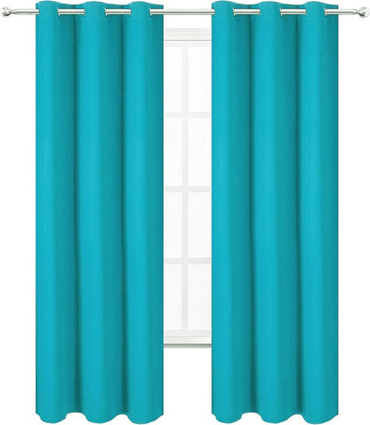LEMOMO Teal Blackout Curtains/42 x 84 Inch/Set of 2 Panels Thermal Room - Image 2