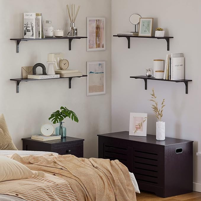 DINZI LVJ Long Wall Shelves, 23.6 Inch Wall Mounted Shelves Set of 2, - Image 7