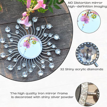 Mirror Wall Decor Metal Sun Mirror Home Decoration Wall Art Decorative Suitable - Image 3
