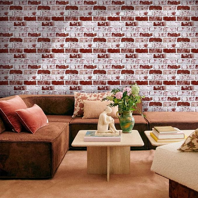 3D Peel and Stick Faux Brick Wall Panels 11.8" x 11.8" 10-Pack, Small - Image 11