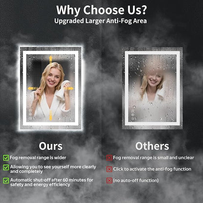 28"x20" LED Bathroom Mirror - Image 4