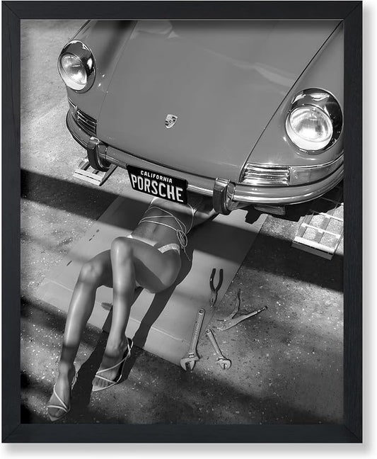 Poster Master Woman Classic Car Poster by PosterMaster