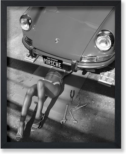 Poster Master Woman Under Classic Car Poster by PosterMaster