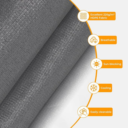 HOMEDEMO Outdoor Roller Shades for Patio, Sun Roller Shade Cloth Roll Blinds - Image 4