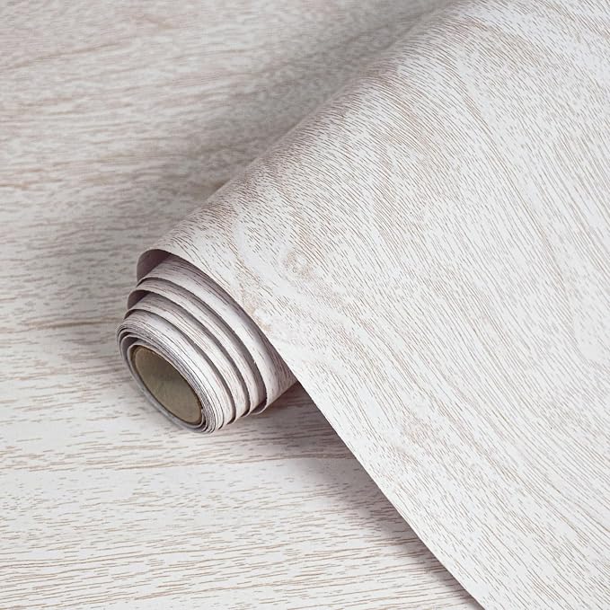 White Wood Contact Paper for Cabinets and Drawers Wood Grain Peel and Stick by VisitTheLativo