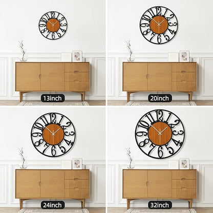 Maxstar Round Wall Clock for Living Room Decor Battery Operated Non Ticking - Image 3