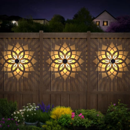 2 Pack Solar Fence Lights Metal Solar Powered Outdoor Wall Deck Step Lights - Image 2