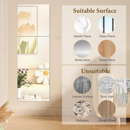18x18 in Acrylic Mirror Sheet for Wall, 2.5mm Thick Unbreakable Non Glass Body - Image 4