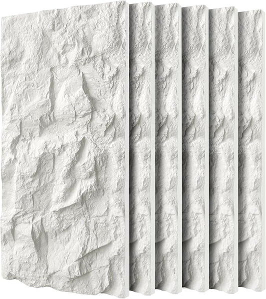 3D Faux Stone Wall Panels, Lightweight & Waterproof Accent Marble Rock Skin by Gahowlen