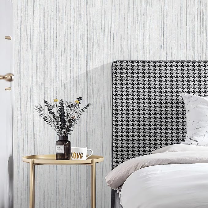 Beige Grey Grasscloth Peel and Stick Wallpaper 15.74" X 118.11" Boho Textured - Image 6