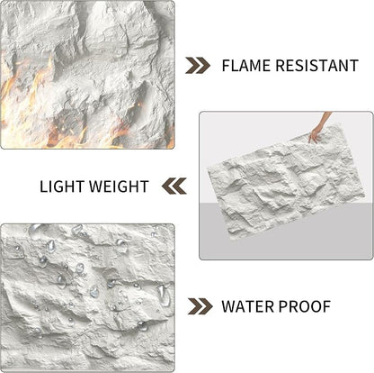 3D Faux Stone Wall Panels, Lightweight & Waterproof Accent Marble Rock Skin - Image 3