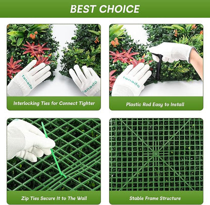 Grass Wall Panels 18 Pack 20"x20", Artificial Hedge Greenery Wall Backdrop - Image 5