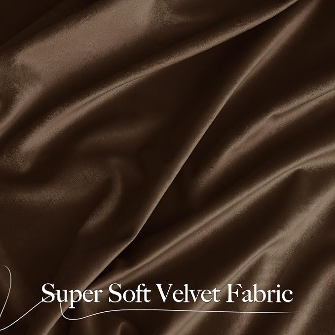 NICETOWN Brown Velvet Curtains 84 inches Length - Image 8