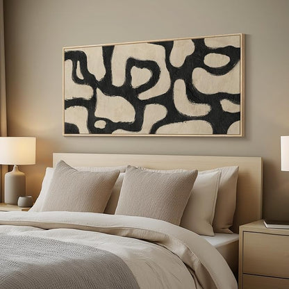 Framed Abstract Neutral Horizontal Wall Art - Image 8