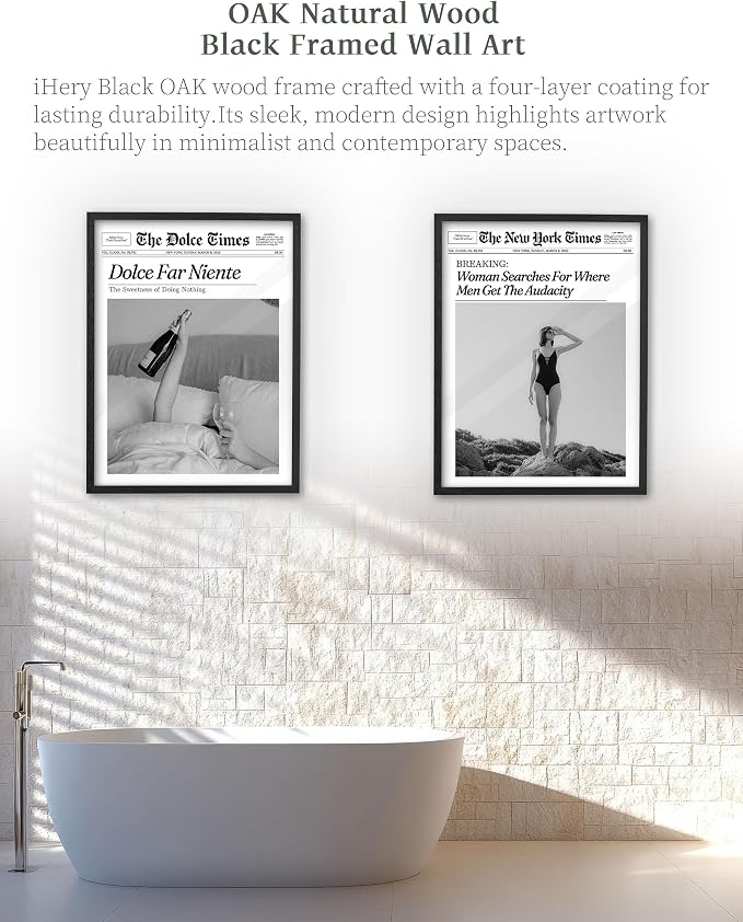 iHery Premium Small 8x10in Natural Black OAK Wood Dolce Far Niente Framed Wall - Image 6