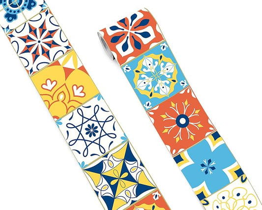 FLFK Wall Border Tile Stickers Peel and Stick Wallpaper Border by FLFK