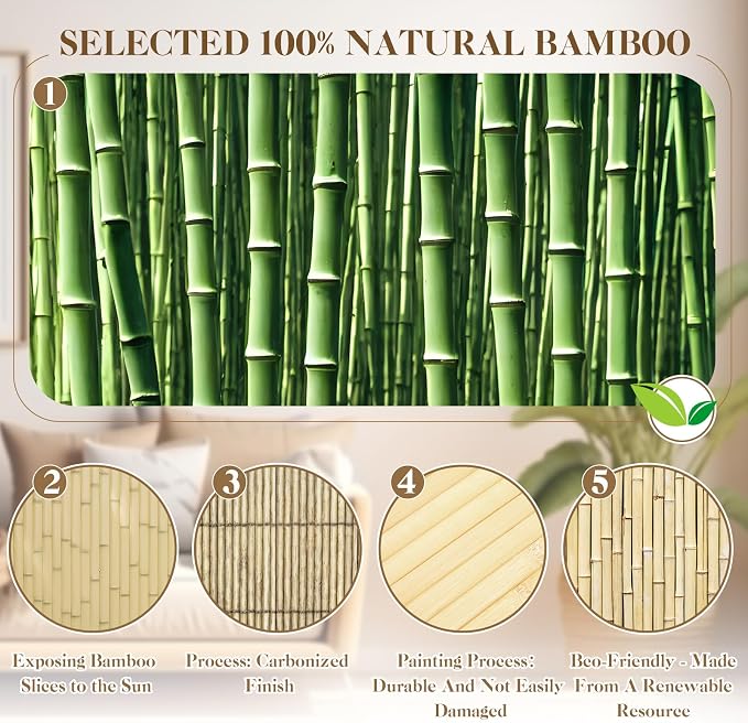 Juexica 2 Pcs Natural Bamboo Wall Panel - Image 5