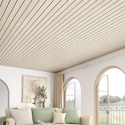 VEELIKE Coastal Oak Wood Wall Panels Peel and Stick Light Oak Wood Slat Wall - Image 3