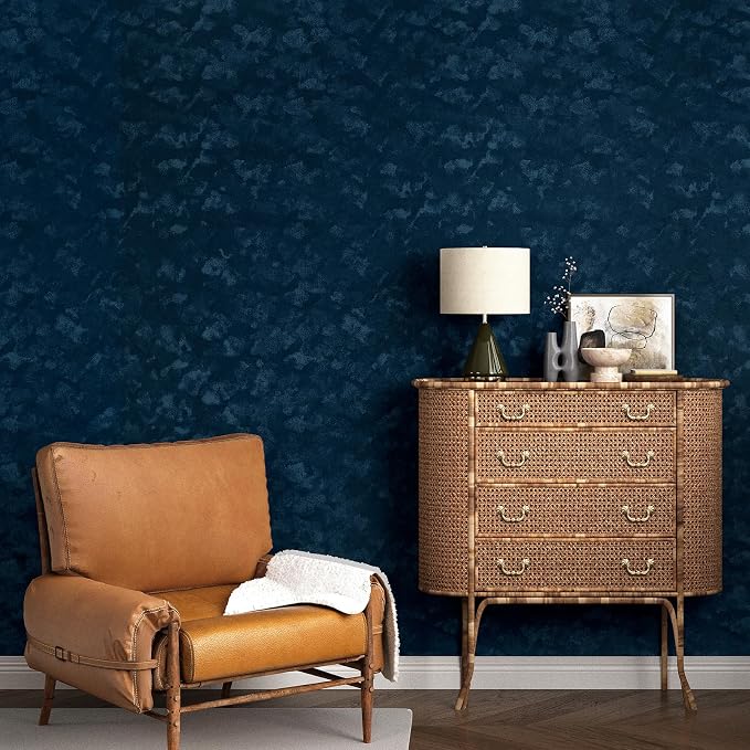 Wallercity Blue Velvet Wallpaper Textured Vitnage Peel and Stick Wallpaper - Image 2