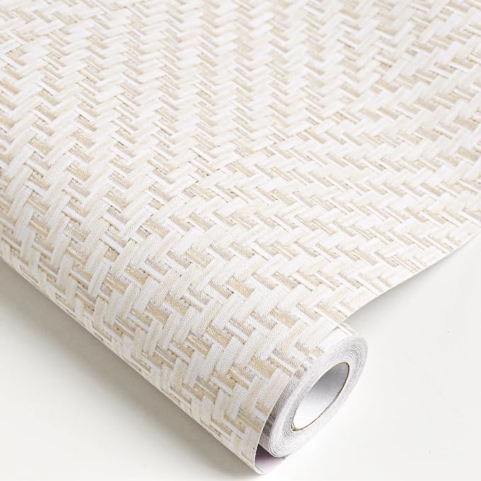 Rugreat Striped Grasscloth Wallpaper Peel and Stick 78.8inL 17.3inW Textured by ExploringWallpaperArtwithRugreat