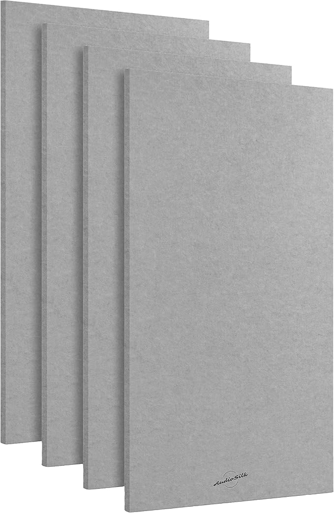 Acoustic Panels, 4 Pack ROOM KIT, Mid Grey by AudioSilk