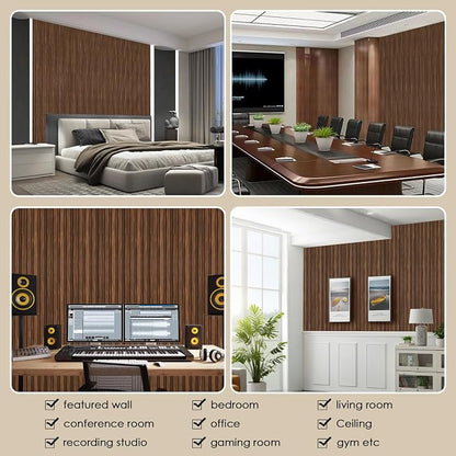 16-Pack 3D Slat Wall Panels, Easy-Install Soundproof Faux Wood Wall Panels - Image 6